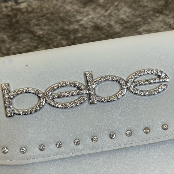 Y2K Bebe White Rhinestone belt bag fanny bag - Picture 4 of 13